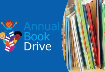 Annual Book Drive Web Event Graphic