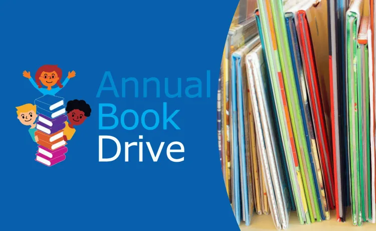 Annual Book Drive Web Event Graphic