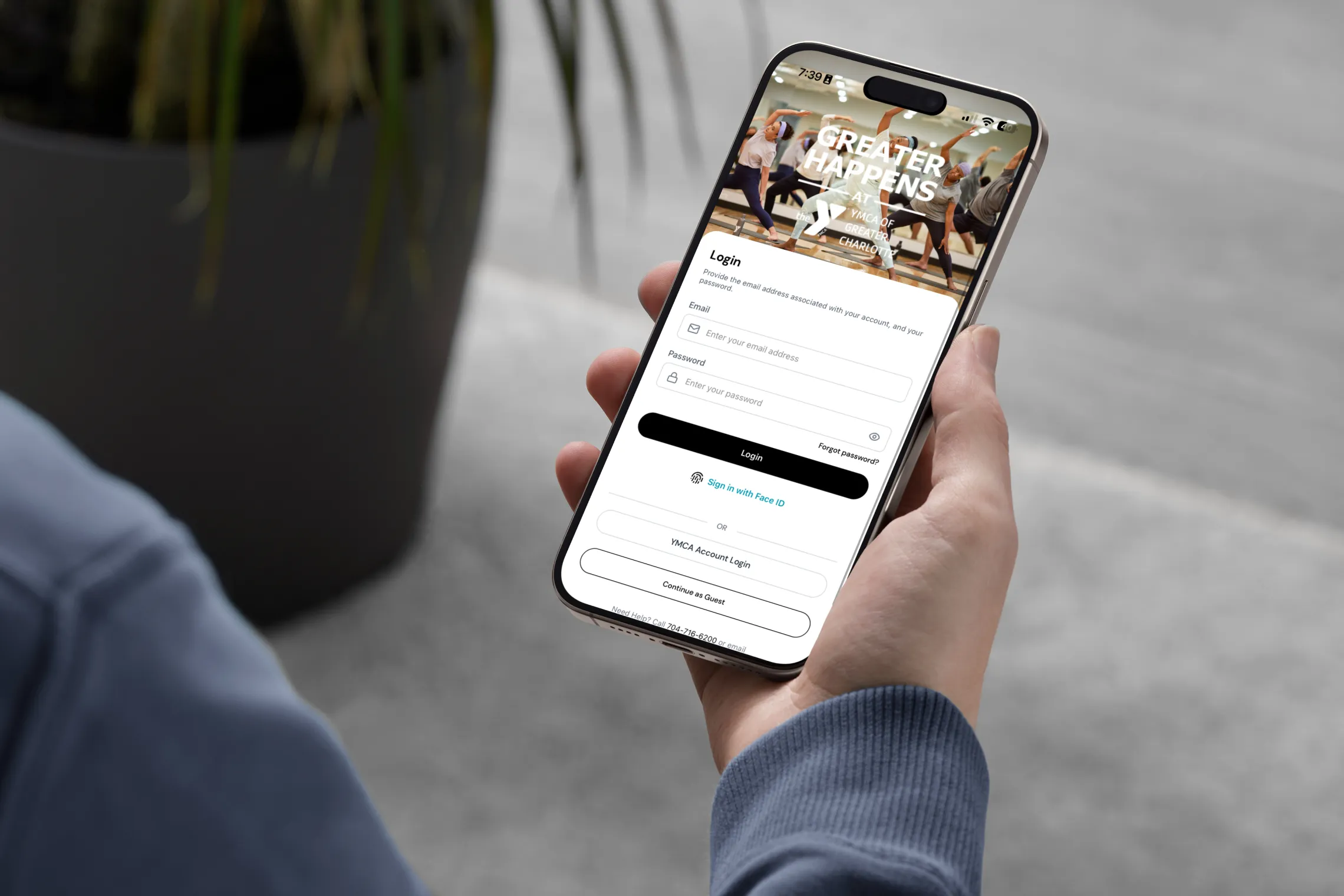 YCLT Mobile App Graphic - Login