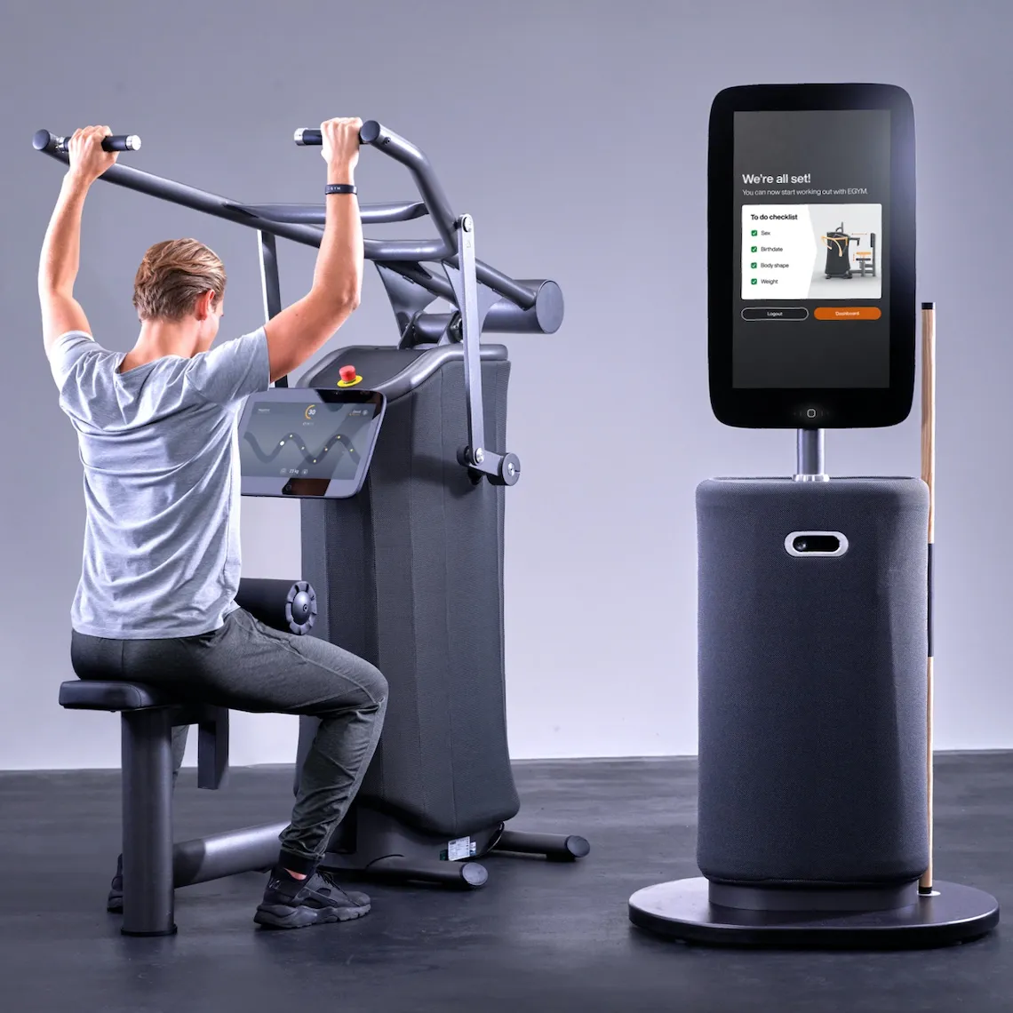 EGYM marketing - equipment and display - male working out.